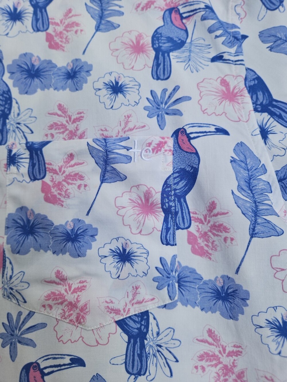 Tipsy Elves Tropical Toucan Print Short Sleeve Button-Down Shirt Size XL - Picture 13 of 13